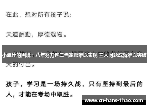 小波什的困境：八年努力连二当家都难以实现 三大问题成就难以突破